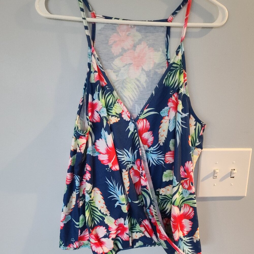 Blue Floral Tank